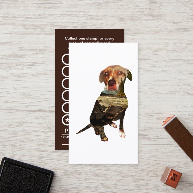 double exposure dog punch card (Front/Back In Situ)