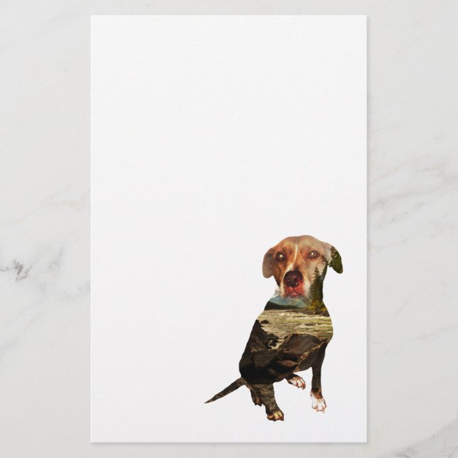 double exposure dog stationery (Front)