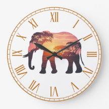 Double Exposure Elephant Silhouette Design – Savan