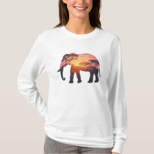 Double Exposure Elephant Silhouette Design – Savan