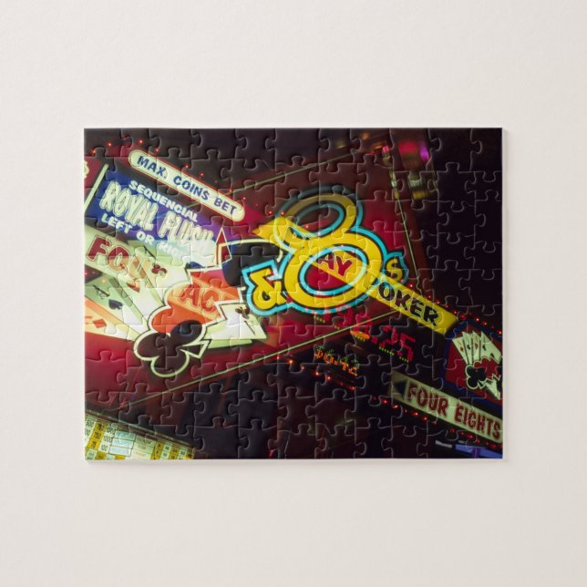 Double exposure, interior Casino, Las Vegas, Jigsaw Puzzle (Horizontal)