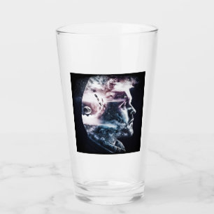 Double Exposure Man Glass Tumbler