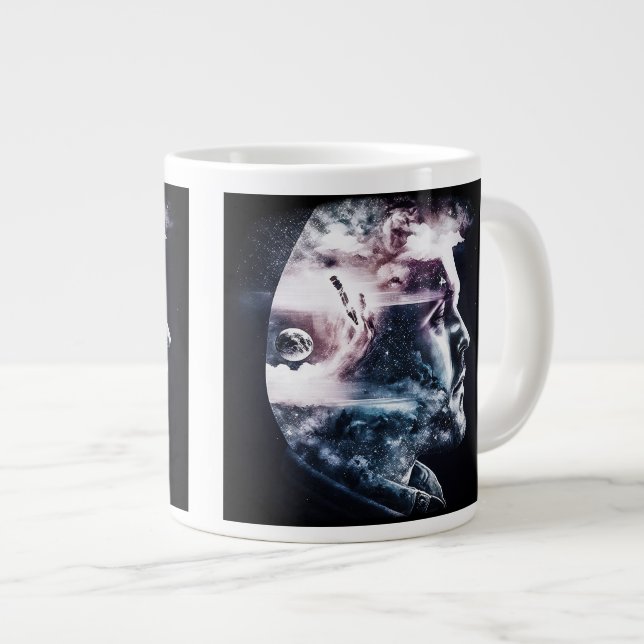 Double Exposure Man Jumbo Mug  (Front Right)