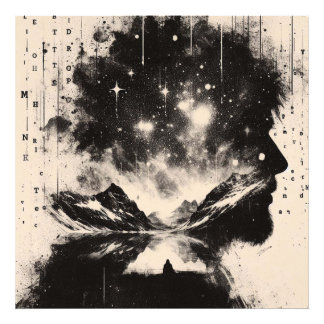 Double Exposure Man Profile City Skyline Photo Print
