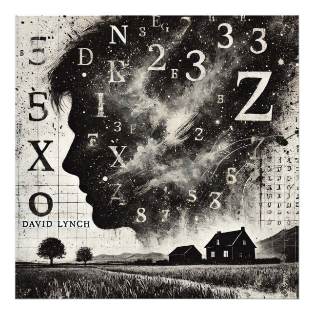 Double Exposure Numbers David Lynch-Inspired  Photo Print (Front)