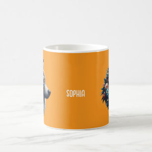 Double Exposure Wolf and Nature Landscape Coffee Mug