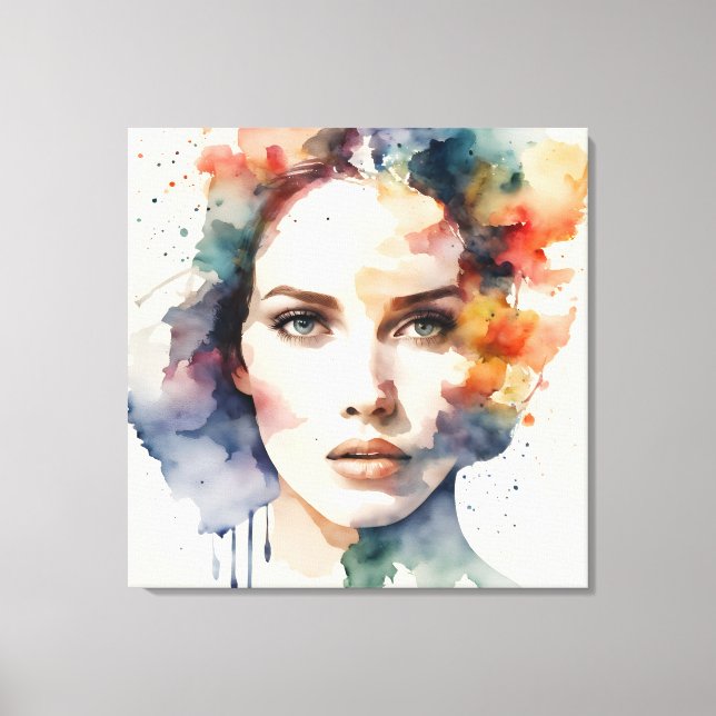 Double exposure woman art canvas print (Front)