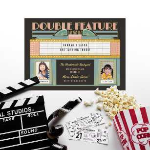 Double Feature Movie Twins Birthday Party