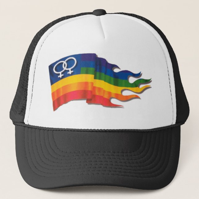 Double Female Pride Flag Trucker Hat (Front)