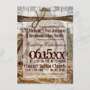 Double fer à cheval Invitations de mariage rustiqu