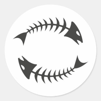Double Fishbone Fischgräte Classic Round Sticker