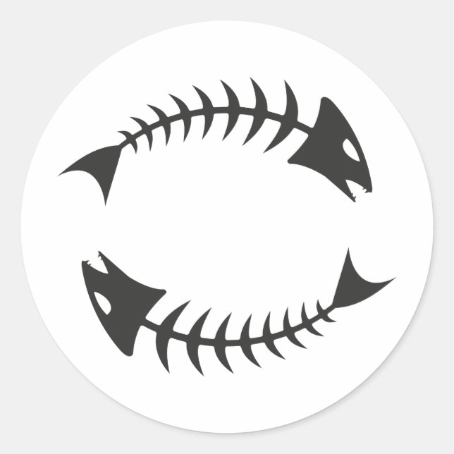 Double Fishbone Fischgräte Classic Round Sticker (Front)