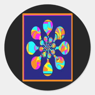 Double Flower Pattern. Bright Colours Sticker