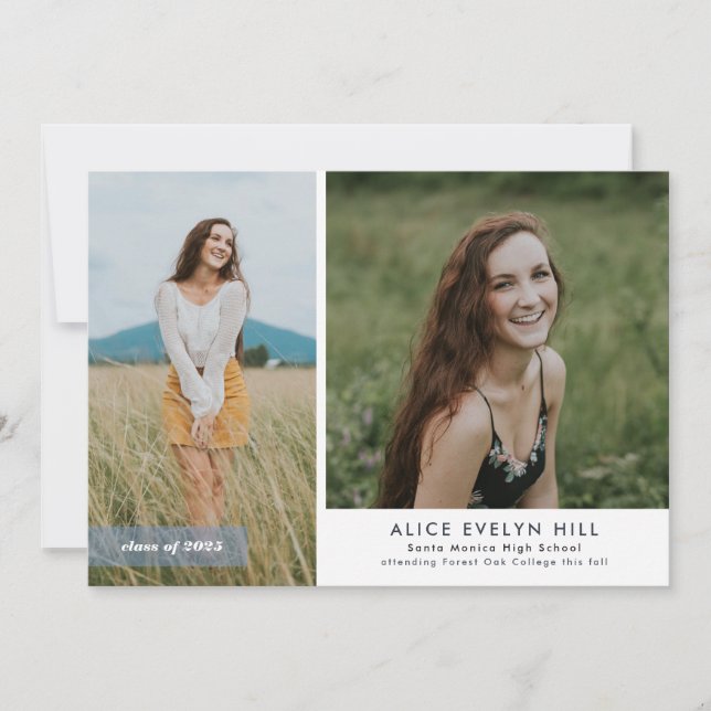 Double Frame Graduation Announcement (Front)