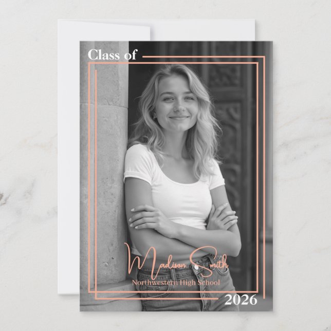 Double Framed Graduation Announcement (Front)