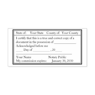Double Framed Notary Public Copy Stamp