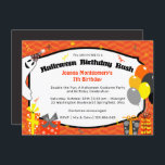 Double Fun Halloween Birthday Bash Costume Party Invitation<br><div class="desc">Embark on a thrilling journey of double celebrations as we unite Halloween's spookiness with a birthday bash like no other! Join us for an enchanting costume party that blends eerie excitement with festive joy. Don't miss the chance to personalize this Halloween-themed kids' birthday invitation by showcasing a high-quality photo of...</div>