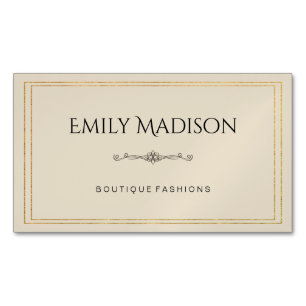 Double Gold Borders / Elegant Element / Variation Magnetic Business Card