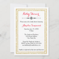 Double Gold Trim  - Baby Shower Invitation