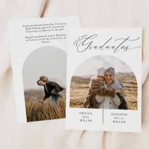 Double Graduates Photo Graduation Announcement