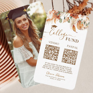 Double Graduation College Fund QR Code Enclosure Card