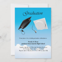 Double Graduation Hat Toss Invitation