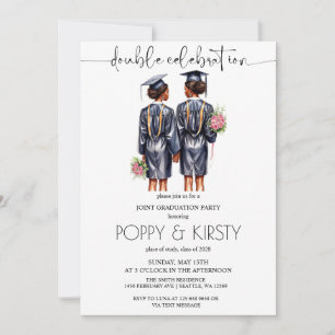 Double Graduation Party Invitation for Two Girls