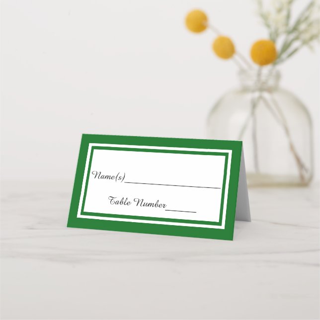 Double Green Trim - Escort Card (Front)