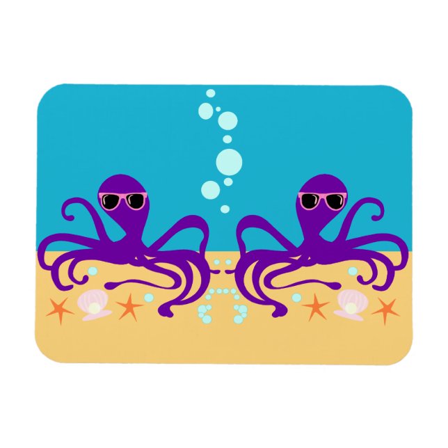 Double Groovy Octopus Magnet (Horizontal)