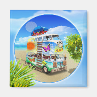 Double Groovy Refrigerator Magnet