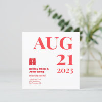 Double happiness Chinese American save the date