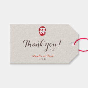 Double Happiness Chinese Wedding Gift Tag