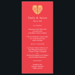 Double Happiness Chinese Wedding Menu Card<br><div class="desc">Stylish menu card by © berryberrysweet . Printable digital files and matching items are available! Visit our website at berryberrysweet.com for stylish stationery designs and personalized gifts.</div>