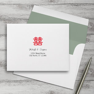 Double Happiness Chinese Wedding RSVP Envelopes