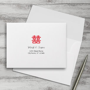 Double Happiness Chinese Wedding RSVP Envelopes