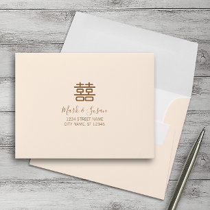 Double Happiness Chinese Wedding RSVP Envelopes
