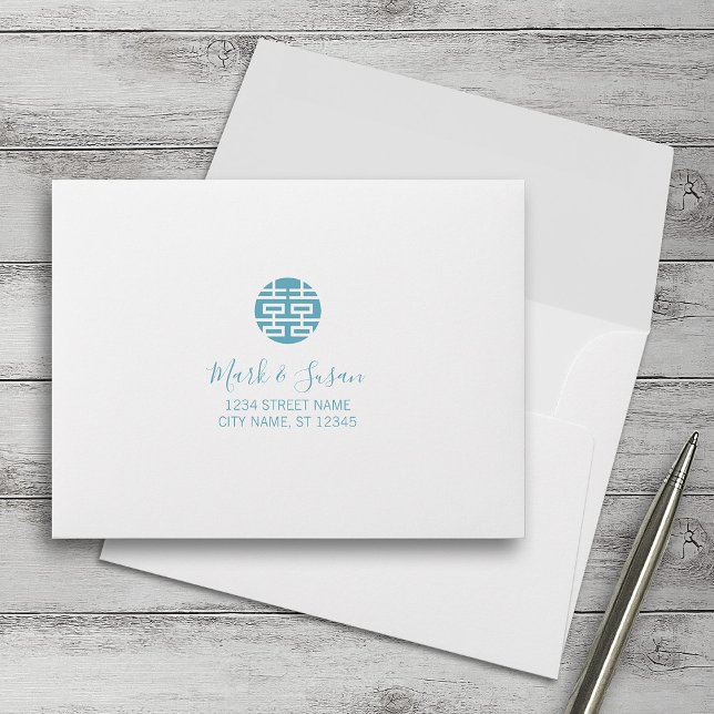Double Happiness Chinese Wedding RSVP Envelopes (Creator Uploaded)