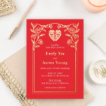 Double Happiness FOIL Chinese Wedding Invitation<br><div class="desc">Simply elegant invitation for your special day. Visit our website at www.berryberrysweet.com for stylish stationery designs and personalized gifts.</div>