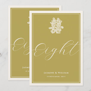 Double Happiness Gold Chinese Wedding Table Number