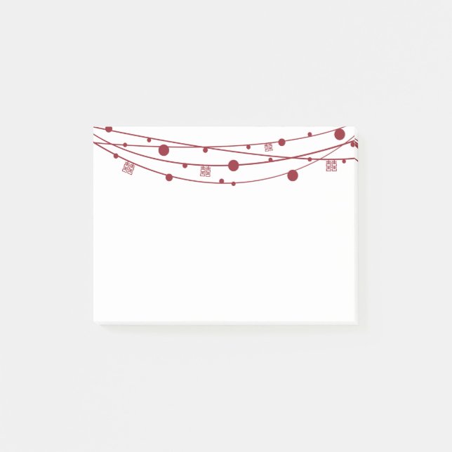 Double Happiness Lanterns Customizable Notes (Front)