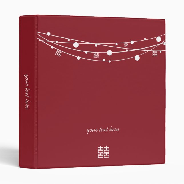 Double Happiness Lanterns Wedding Planner Binder (Front/Spine)