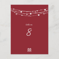 Double Happiness Lanterns Wedding Table Cards