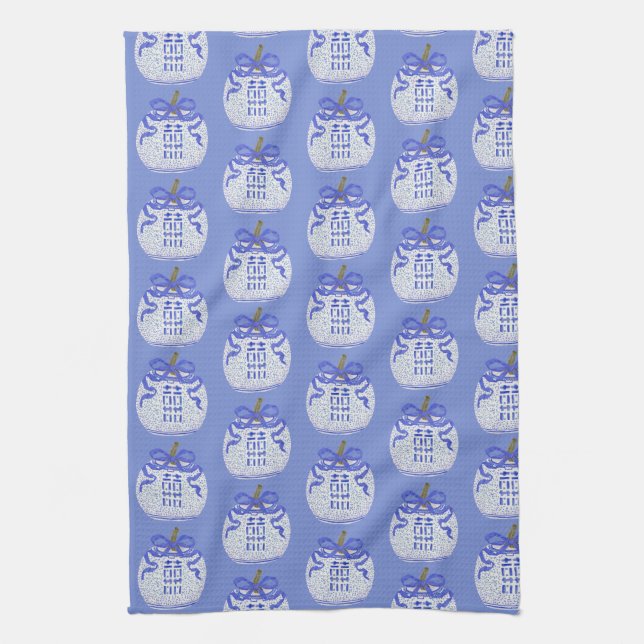 Double Happiness Pumpkin Kitchen Tea Towels (Vertical)