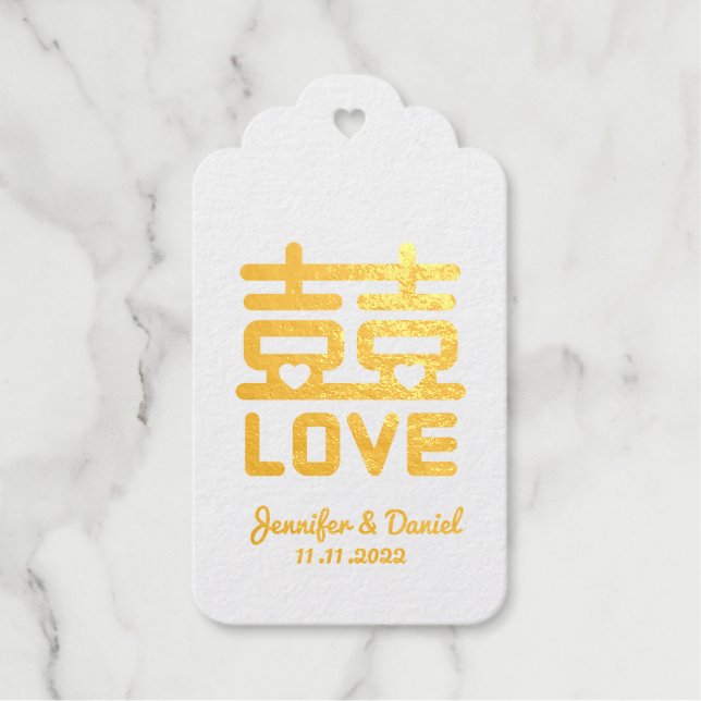 Double Happiness Wedding Gift Tags (Front)