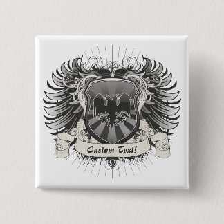 Double Headed Eagle Crest 2 Inch Square Button