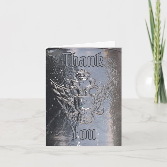 Double-Headed Eagle on Cannon Thank You Card (Front)