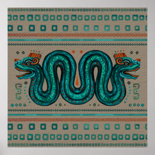 Double-headed serpent on canvas poster