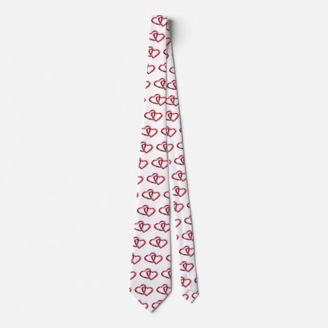 Double Heart Valentine's Day Gift Tie (Front)