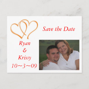 Double Hearts Announcement Postcard