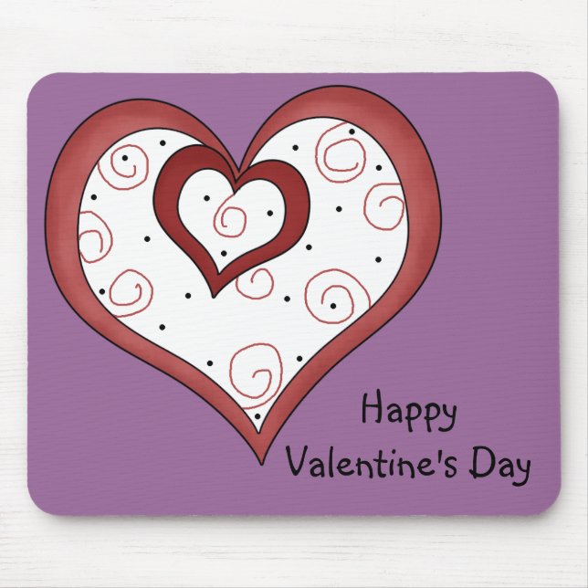 Double Hearts D1 - Customizable Valentine Mousepad (Front)